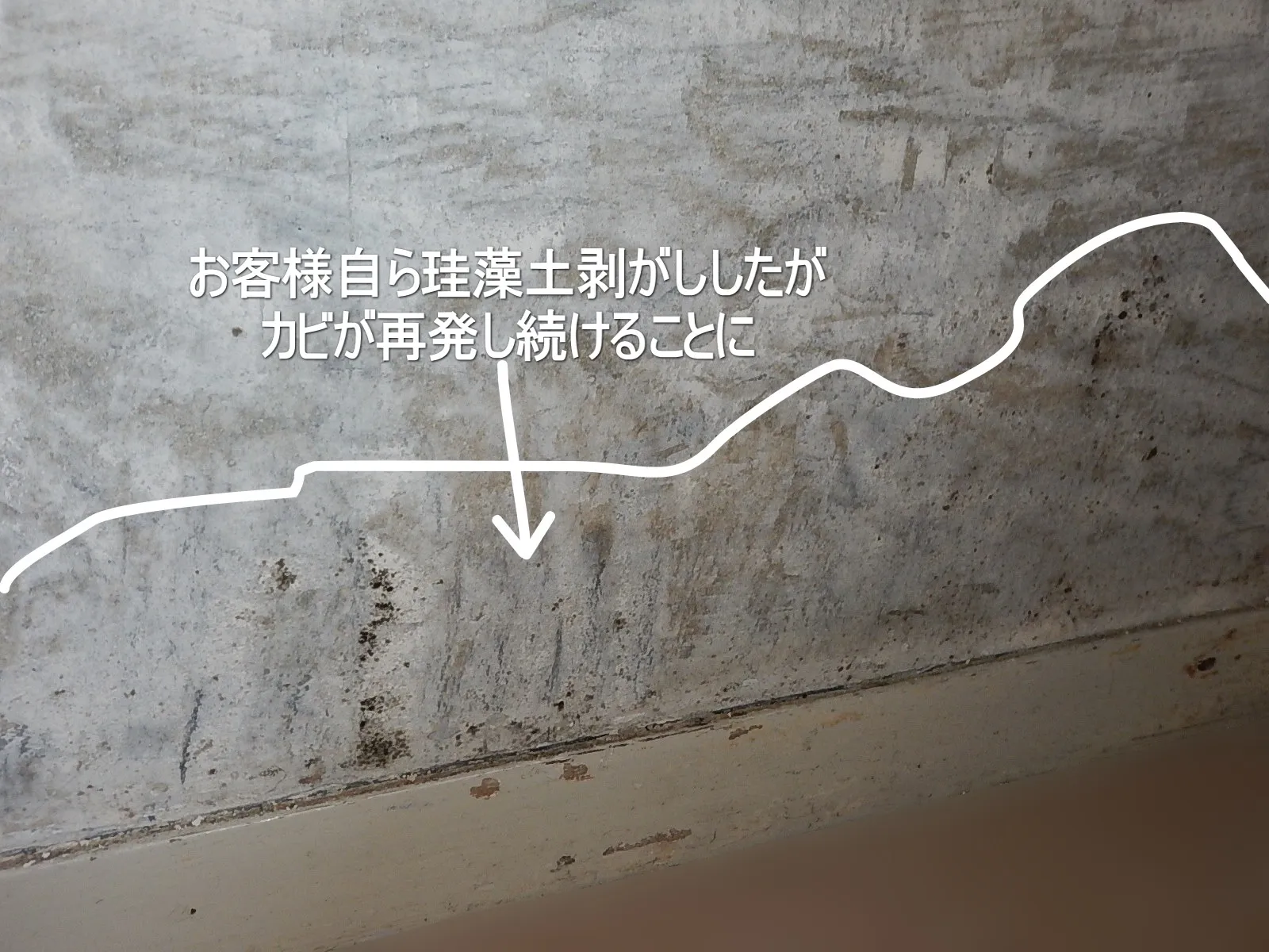 東京都武蔵野市珪藻土とコンクリート下地カビ