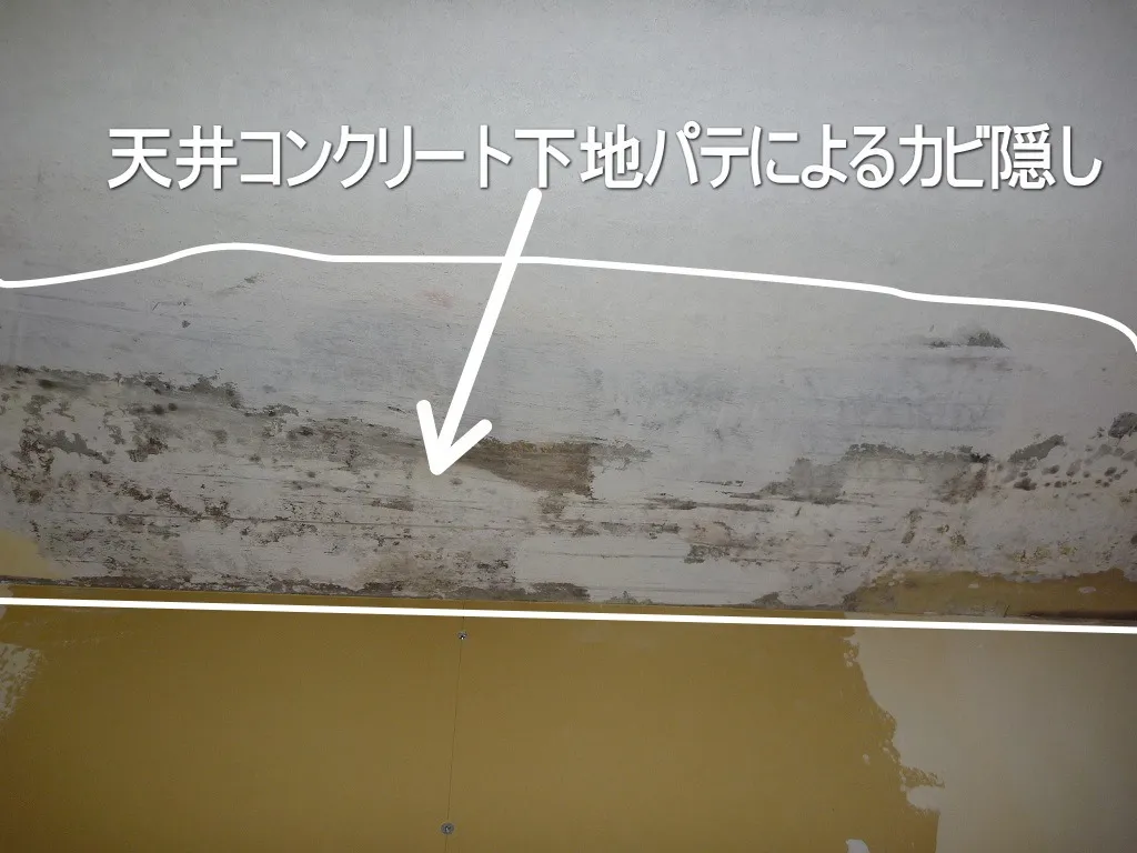 リフォーム工事で解体後天井コンクリート下地カビはどう対応するか