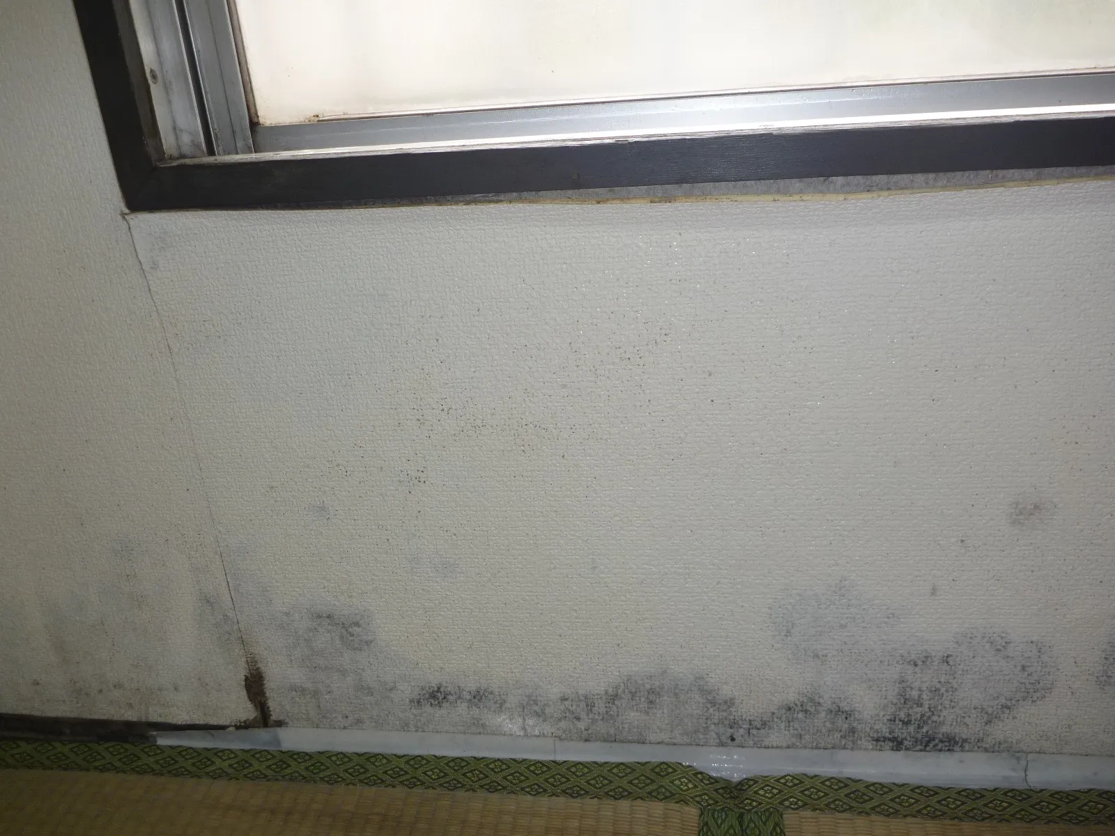 【埼玉県草加市】大きな腰窓下壁の結露カビに結露対策工事