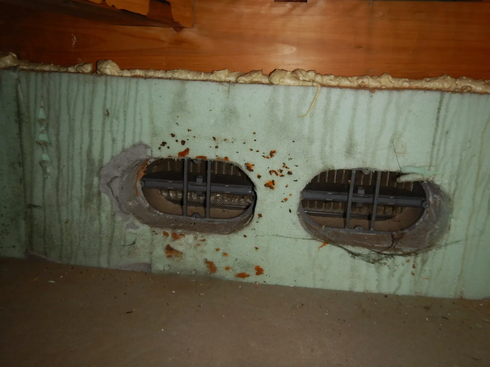 【埼玉県川口市】住宅床下基礎内断熱工法の木材合板カビに防カビ工事